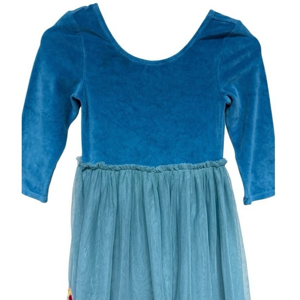 Mini Boden Teal Velvet Unicorn Party Dress Size 6-7Y - Picture 5 of 8